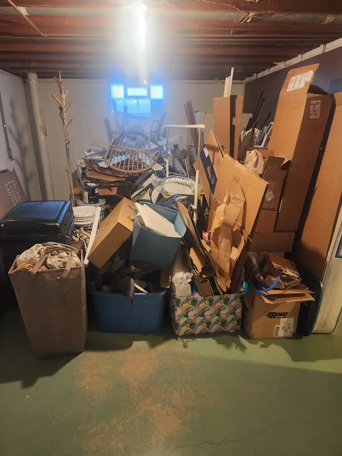 Roll-off dumpster container at job site for 20 Yard Dumpster Rental in Whitefish Bay